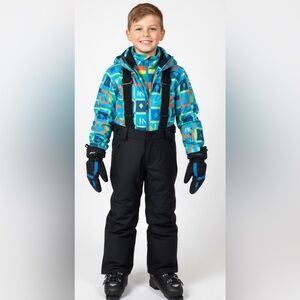 NWT!! Turbine Kids Youth Rodeo Snow Ski Pants Bib Boys Size XS 4-5 Black